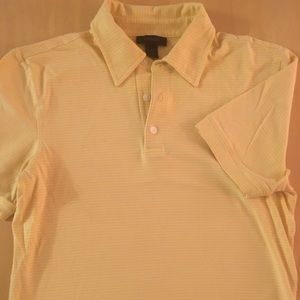 Express yellow pin-striped polo shirt, Size S